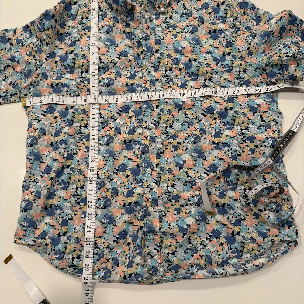 J. Crew Multicolor Floral Men's Shirt Organic Cotton Preppy Classic Fit XL